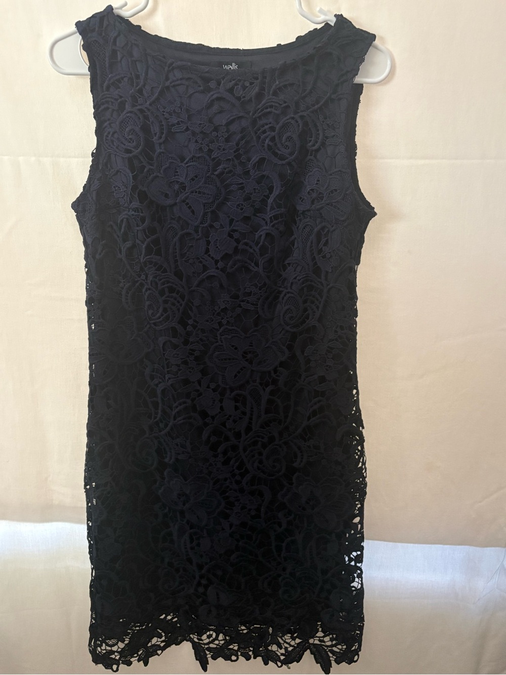 Wallis Navy Blue by Lace Midi Dress